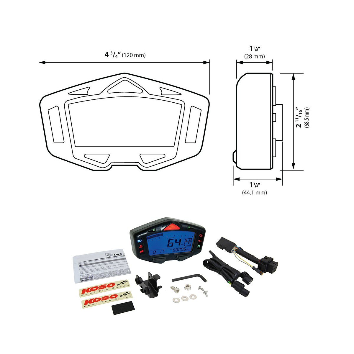 Koso DB-03R Multifunction Meter